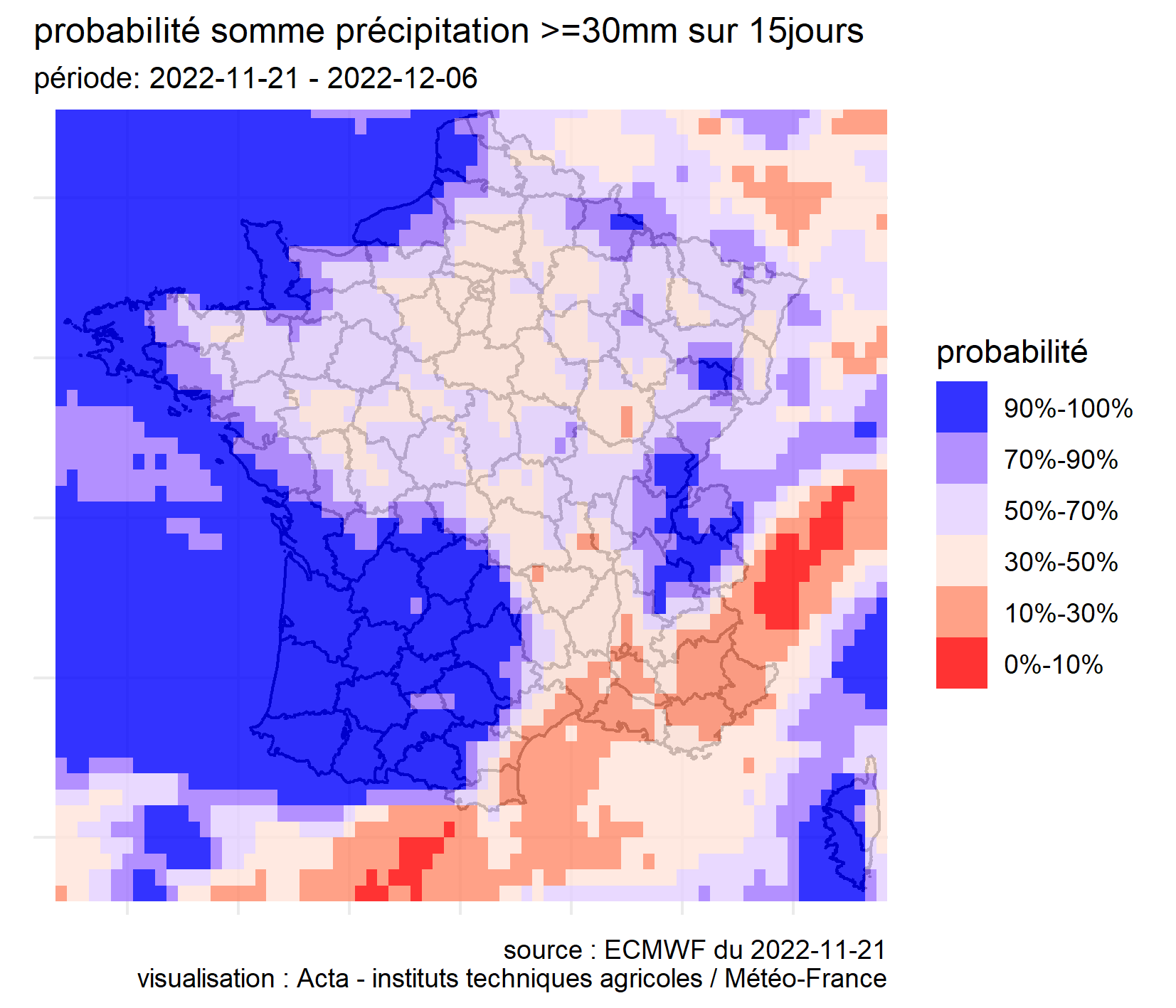 Sécheresse 2022. Que nous disent les prévisions de précipitations et les incertitudes associées ? (au 21 novembre 2022)